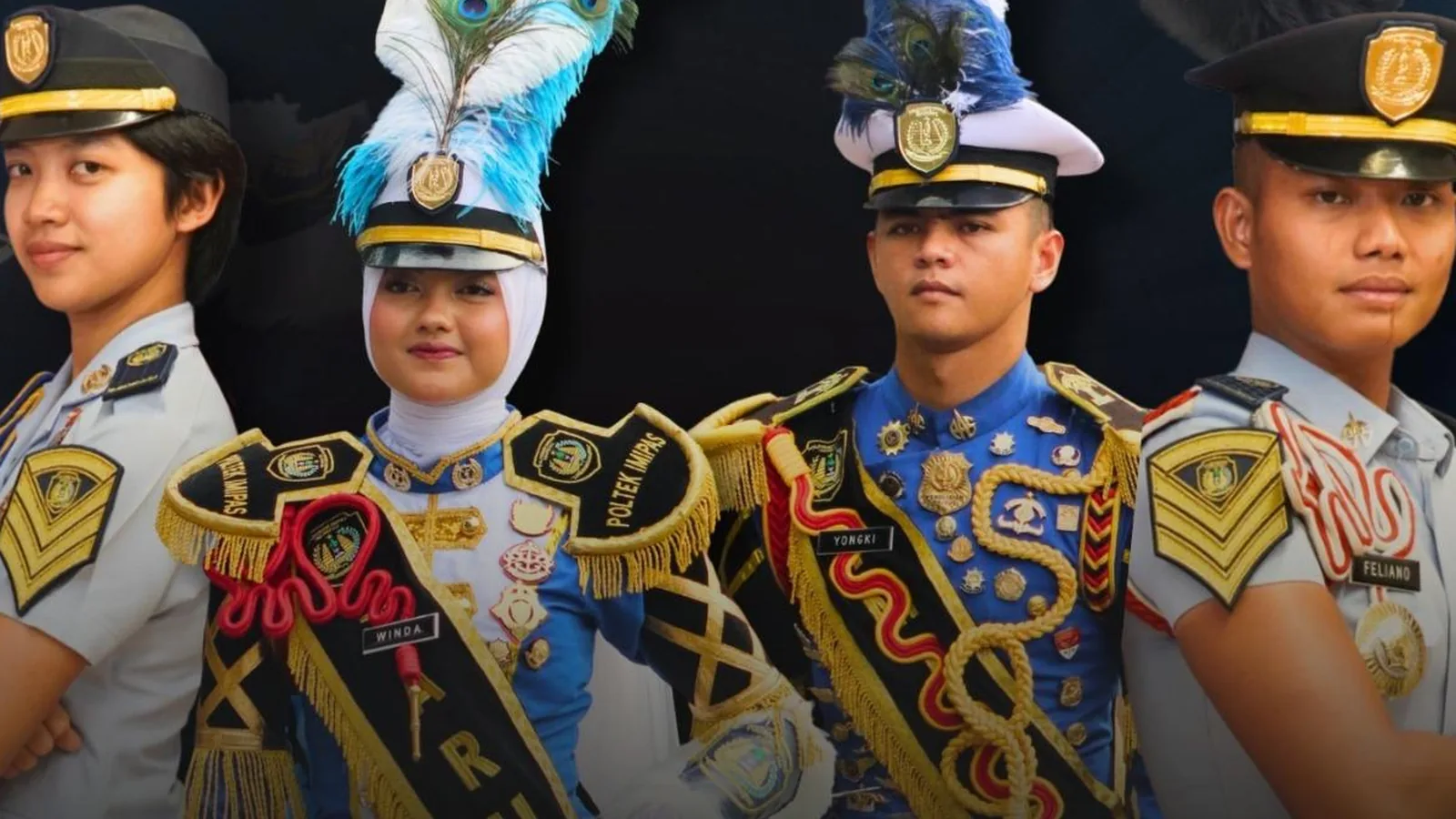 Taruna dan taruni Politeknik Imigrasi dan Pemasyarakatan Indonesia berseragam