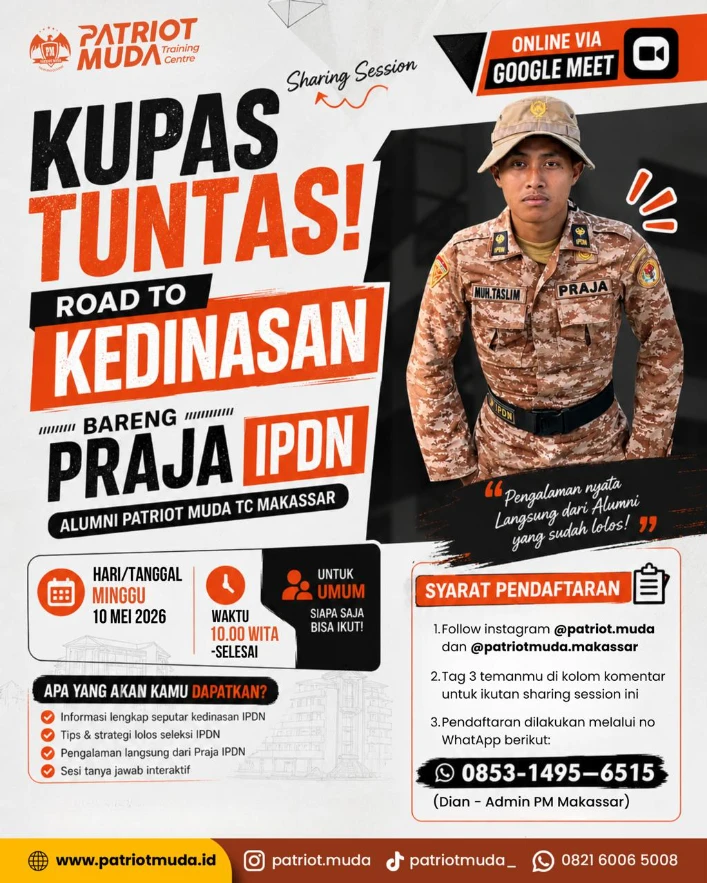 Flyer Webinar Kupas Tuntas Road to Kedinasan Bareng Praja IPDN